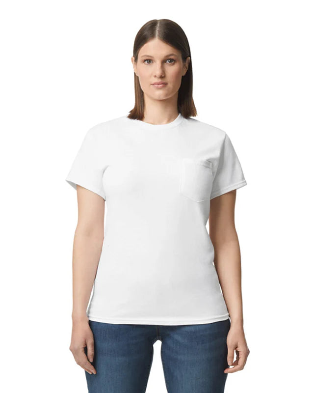 Gildan 2300 Ultra Cotton™ Adult T-Shirt with Pocket (White)