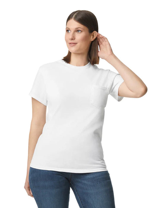 Gildan 2300 Ultra Cotton™ Adult T-Shirt with Pocket (White)