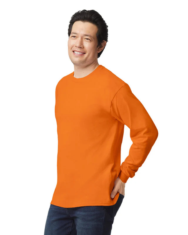 Gildan 2400 Ultra Cotton™ Adult Long Sleeve T-Shirt (Safety Orange)