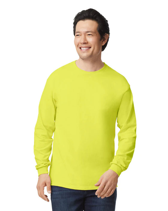 Gildan 2400 Ultra Cotton™ Adult Long Sleeve T-Shirt (Safety Green)