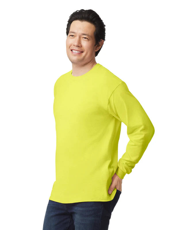 Gildan 2400 Ultra Cotton™ Adult Long Sleeve T-Shirt (Safety Green)