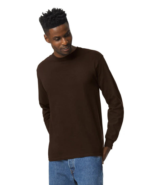 Gildan 2400 Ultra Cotton™ Adult Long Sleeve T-Shirt (Dark Chocolate)