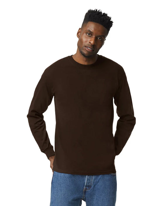 Gildan 2400 Ultra Cotton™ Adult Long Sleeve T-Shirt (Dark Chocolate)