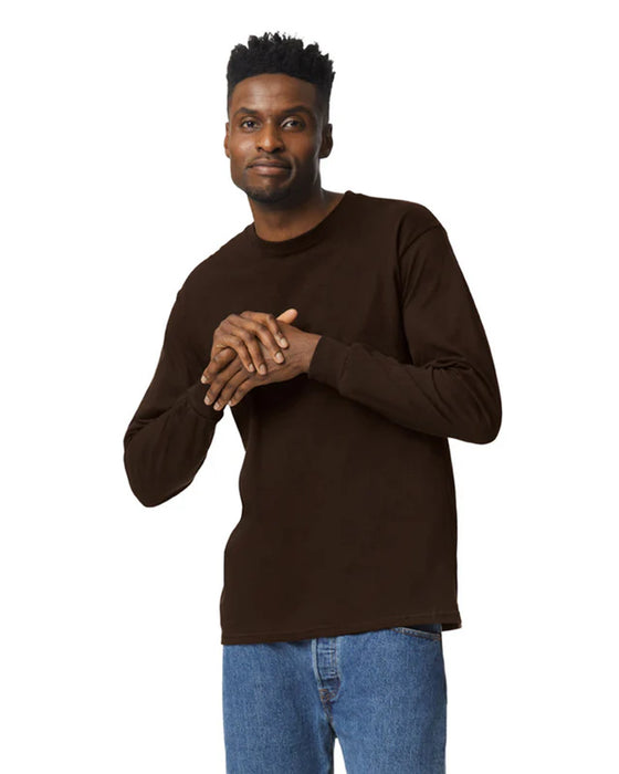 Gildan 2400 Ultra Cotton™ Adult Long Sleeve T-Shirt (Dark Chocolate)
