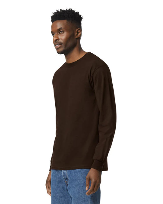 Gildan 2400 Ultra Cotton™ Adult Long Sleeve T-Shirt (Dark Chocolate)