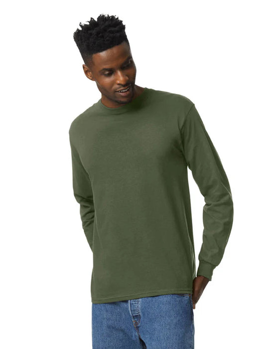 Gildan 2400 Ultra Cotton™ Adult Long Sleeve T-Shirt (Military Green)