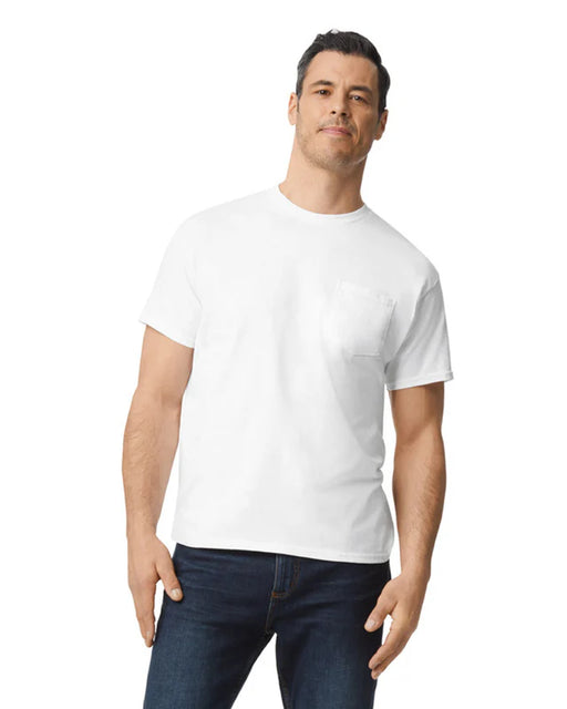 Gildan 5300 Heavy Cotton™ Adult T-Shirt with Pocket (White)