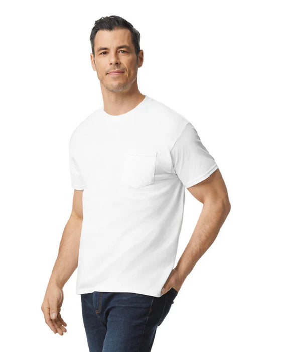 Gildan 5300 Heavy Cotton™ Adult T-Shirt with Pocket (White)