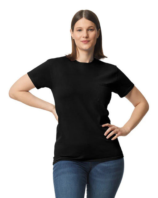 Gildan 5300 Heavy Cotton™ Adult T-Shirt with Pocket (Black)