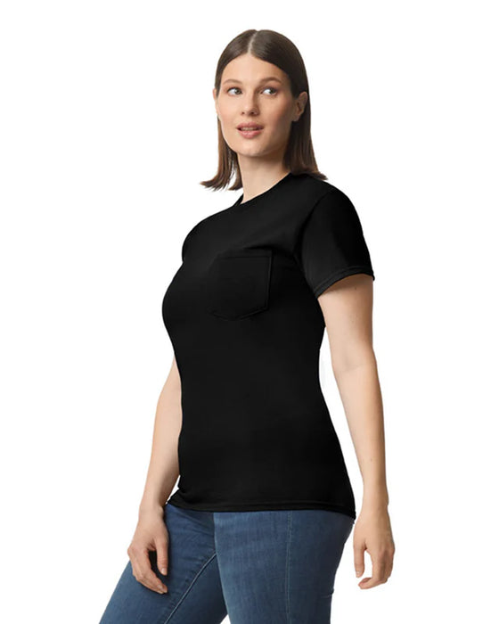 Gildan 5300 Heavy Cotton™ Adult T-Shirt with Pocket (Black)