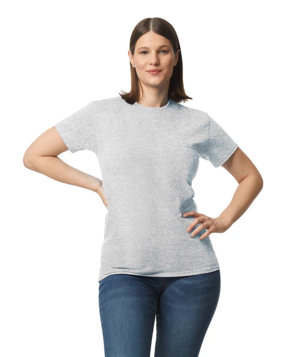 Gildan 5300 Heavy Cotton™ Adult T-Shirt with Pocket (Sport Gray)