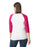 Gildan 5700 Heavy Cotton™ 3/4 Raglan Adult T-Shirt (White/trim Heliconia)