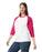 Gildan 5700 Heavy Cotton™ 3/4 Raglan Adult T-Shirt (White/trim Heliconia)