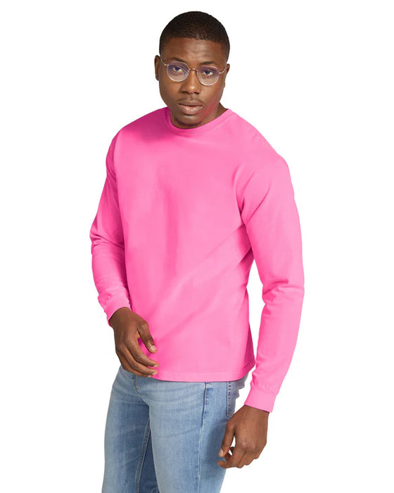 Comfort Colors 6014 ADULT HEAVYWEIGHT LONG SLEEVE TEE (Neon Pink)
