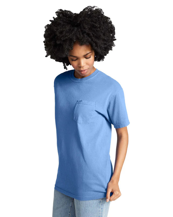 Comfort Colors 6030 ADULT HEAVYWEIGHT POCKET TEE (Flo Blue)
