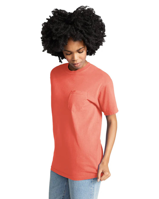 Comfort Colors 6030 ADULT HEAVYWEIGHT POCKET TEE (Bright Salmon)