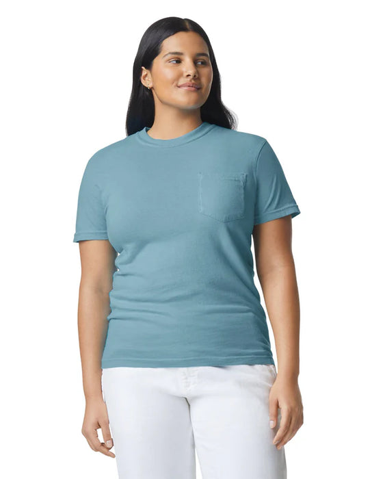 Comfort Colors 6030 ADULT HEAVYWEIGHT POCKET TEE (Ice Blue)