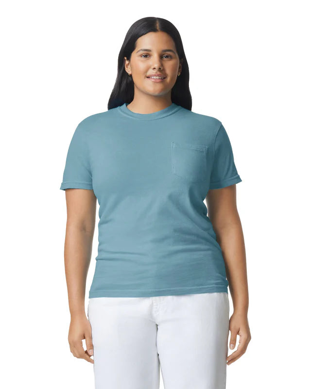 Comfort Colors 6030 ADULT HEAVYWEIGHT POCKET TEE (Ice Blue)