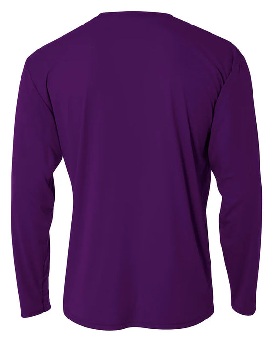 A4 N3165 Adult Cooling Performance Crew Long Sleeve (Purple)