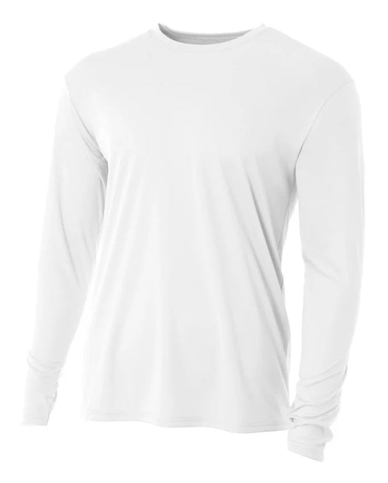 A4 N3165 Adult Cooling Performance Crew Long Sleeve (White)